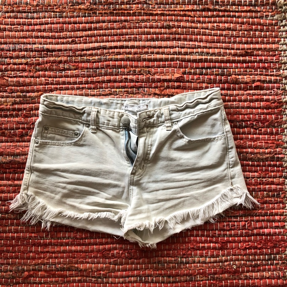Free people denim washed high rise shorts